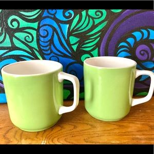 HARMONY HOUSE 1950’s Ironstone Green Coffee Mug Set